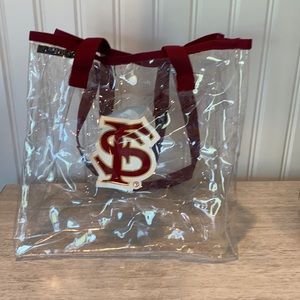 Florida State clear plastic tote Handbag